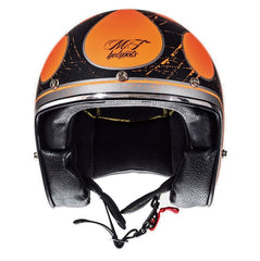 Casca open face motociclete MT Le Mans SV Flaming negru/portocaliu mat (ochelari soare integrati)