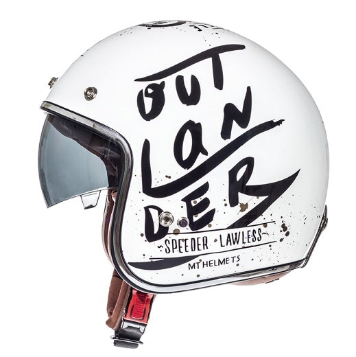 Casca open face motociclete MT Le Mans SV Outlander alb/negru lucios (ochelari soare integrati)
