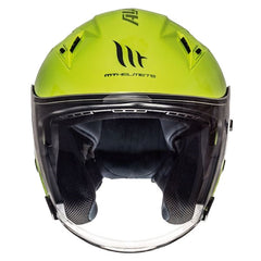 Casca open face motociclete MT Avenue SV galben fluor lucios (ochelari soare integrati)
