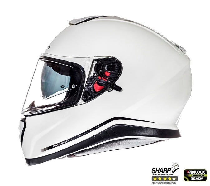 Casca integrala motociclete MT Thunder III SV alb lucios (ochelari soare integrati)