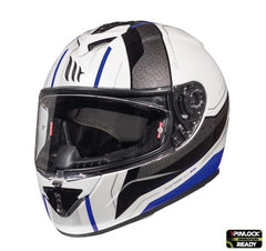 Casca integrala motociclete MT Rapide Duel D5 albastru/alb/negru lucios (fibra sticla)