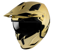Casca MT Streetfighter SV A9 auriu cromat lucios (ochelari soare integrati) – masca (protectie) barbie si cozoroc detasabile – editie speciala