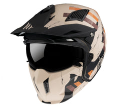 Casca MT Streetfighter SV Skull2020 A14 portocaliu mat (ochelari soare integrati) – masca (protectie) barbie si cozoroc detasabile