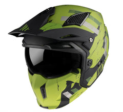 Casca MT Streetfighter SV Skull2020 A16 verde mat (ochelari soare integrati) – masca (protectie) barbie si cozoroc detasabile